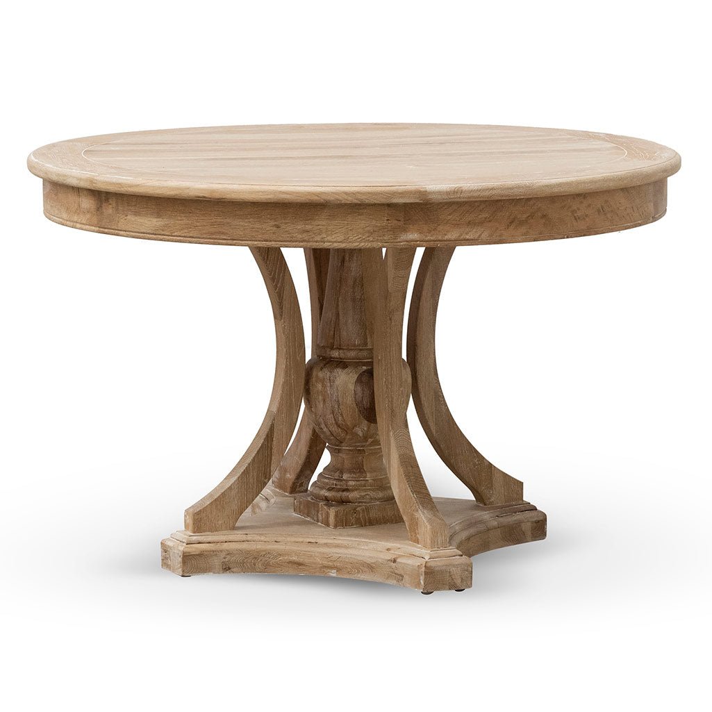 Centro 1.2m Round Dining Table - White Washed - Dining Tables