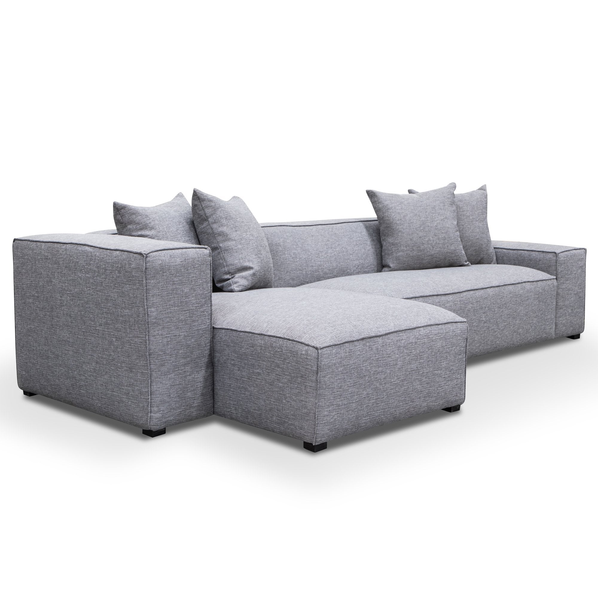 Charles 3S Left Chaise Sofa - Graphite Grey - Sofas