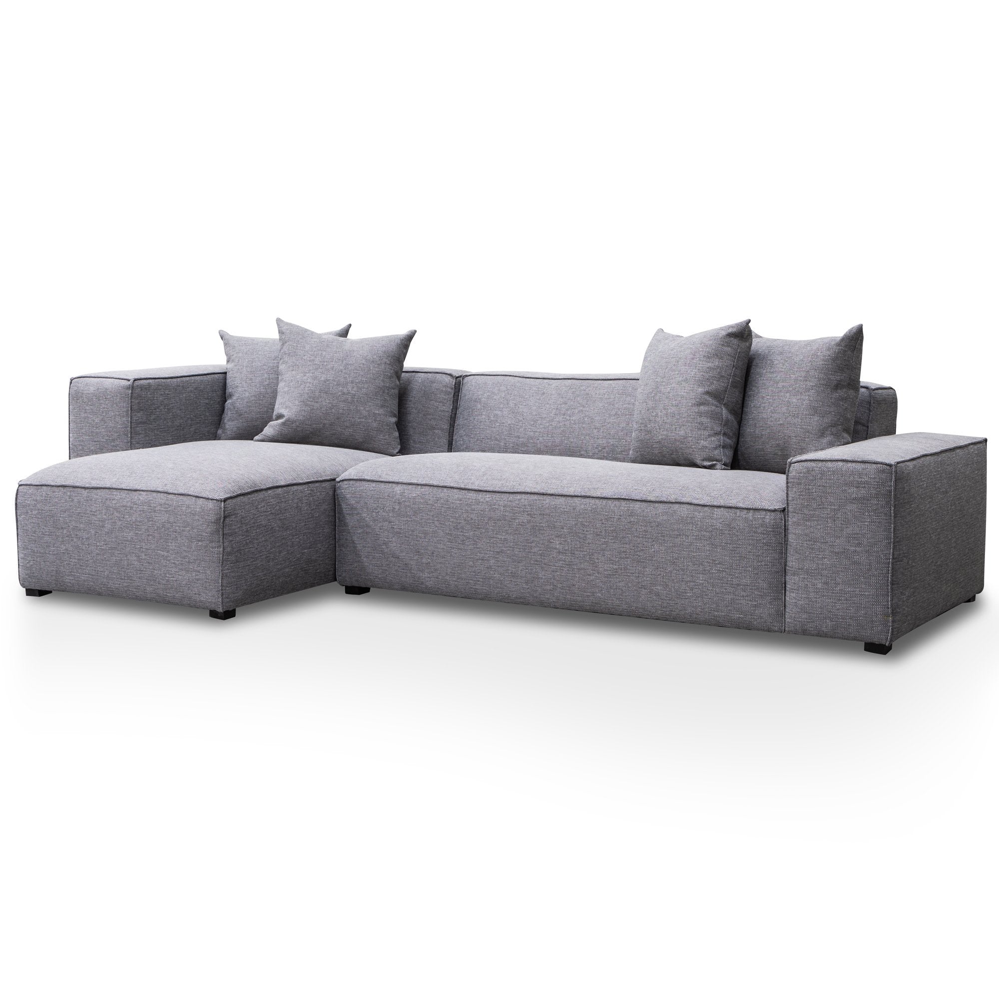 Charles 3S Left Chaise Sofa - Graphite Grey - Sofas