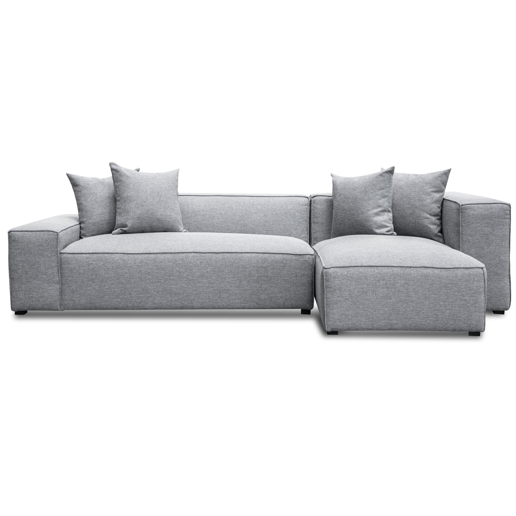 Charles 3S Right Chaise Sofa - Coin Grey - Sofas