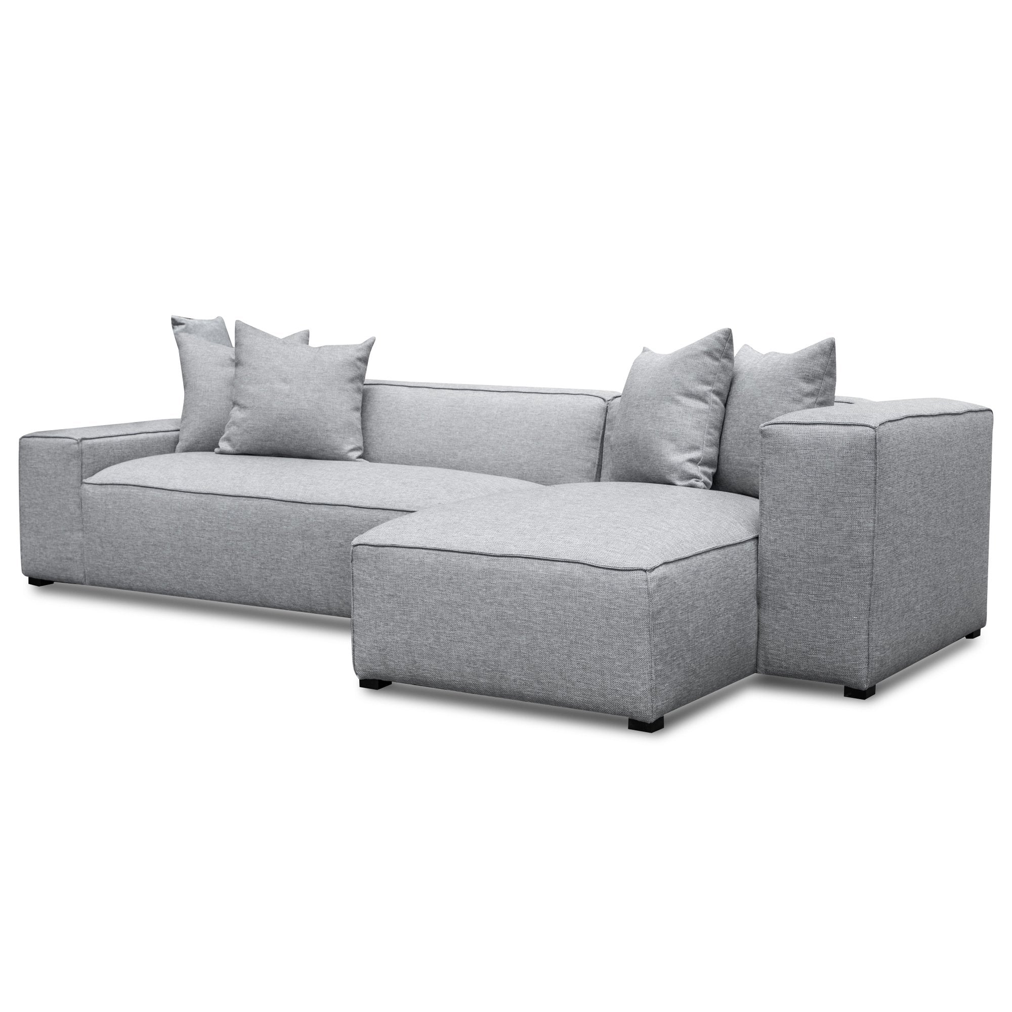 Charles 3S Right Chaise Sofa - Coin Grey - Sofas