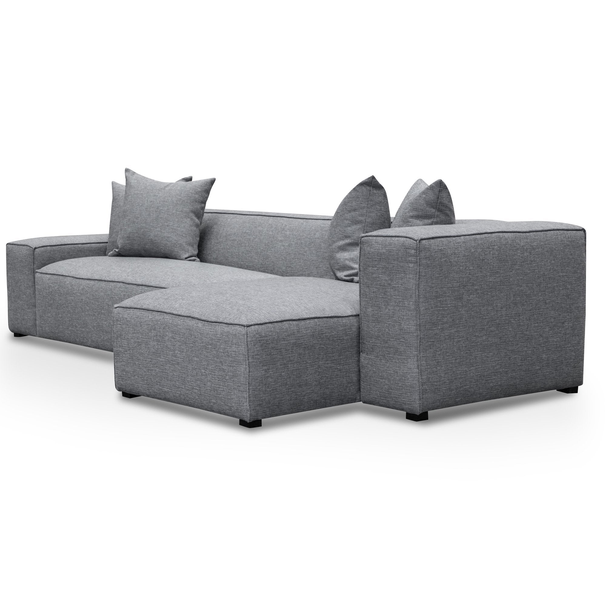 Charles 3S Right Chaise Sofa - Graphite Grey - Sofas