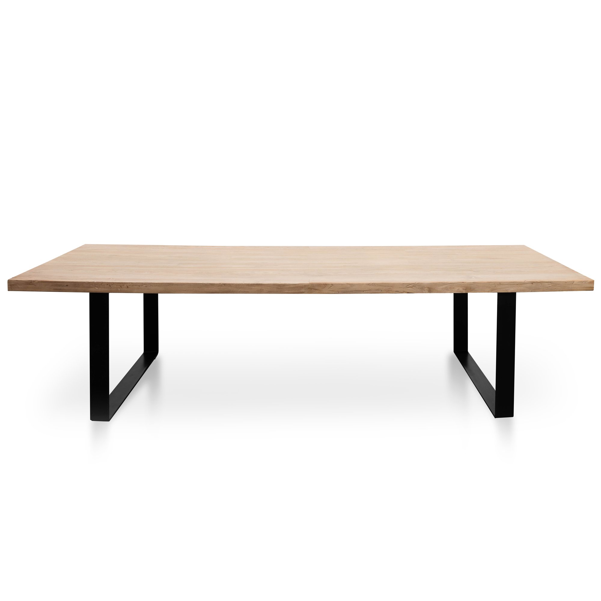 Christy Reclaimed Elm Wood Dining Table 3m - Rustic Natural - Thick Top - Dining Tables