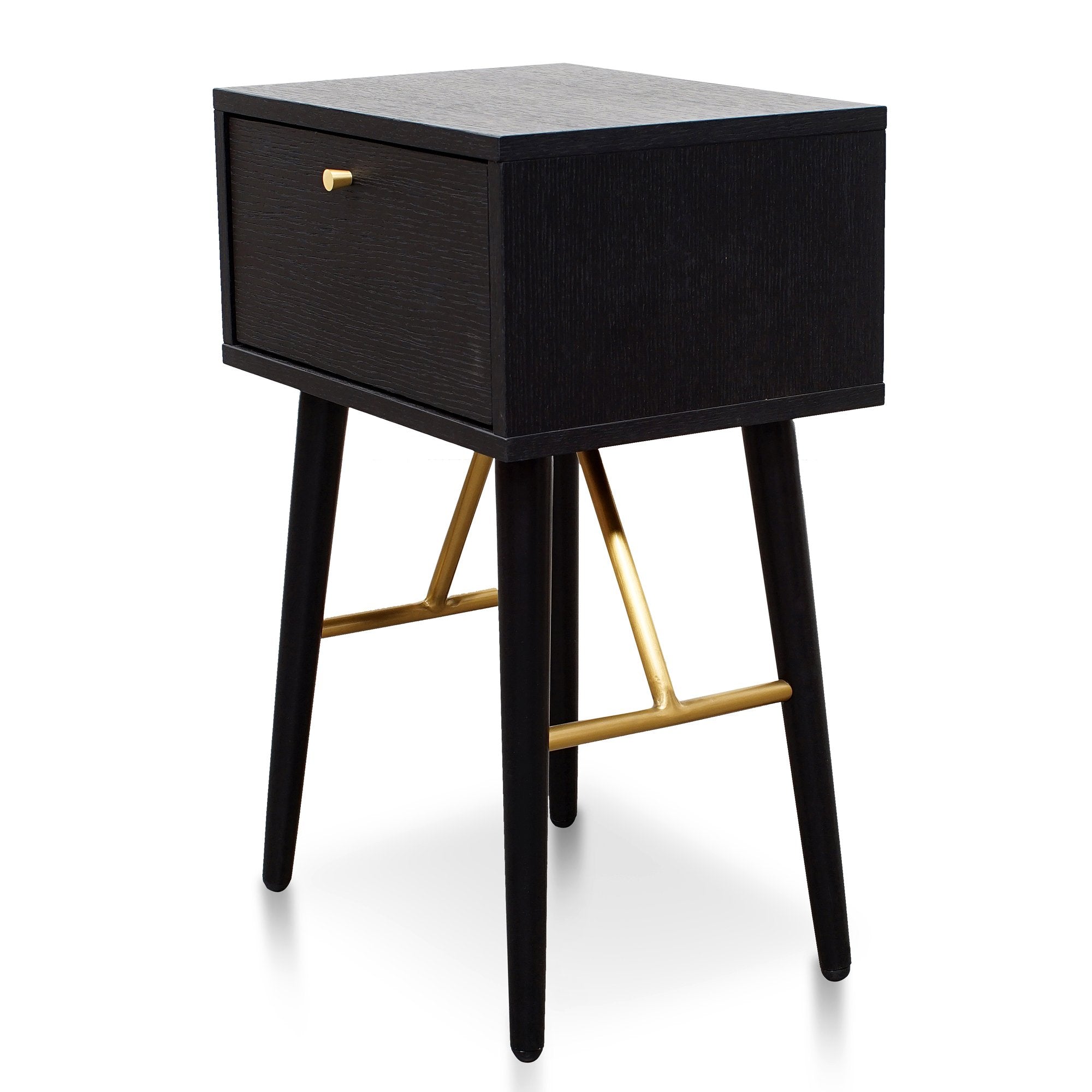 Cole Wooden Bed Side Table - Black - Bedside Tables