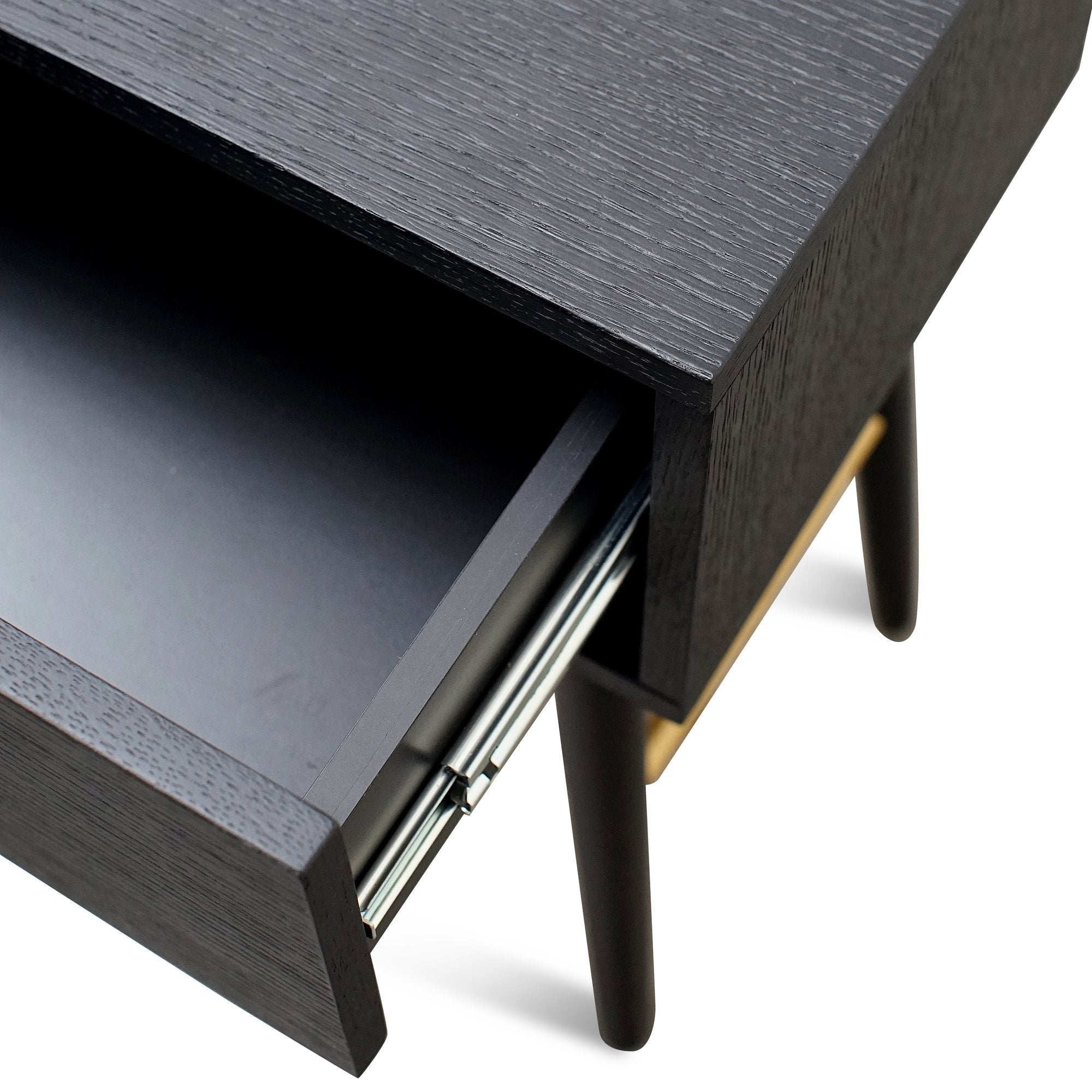 Cole Wooden Bed Side Table - Black - Bedside Tables