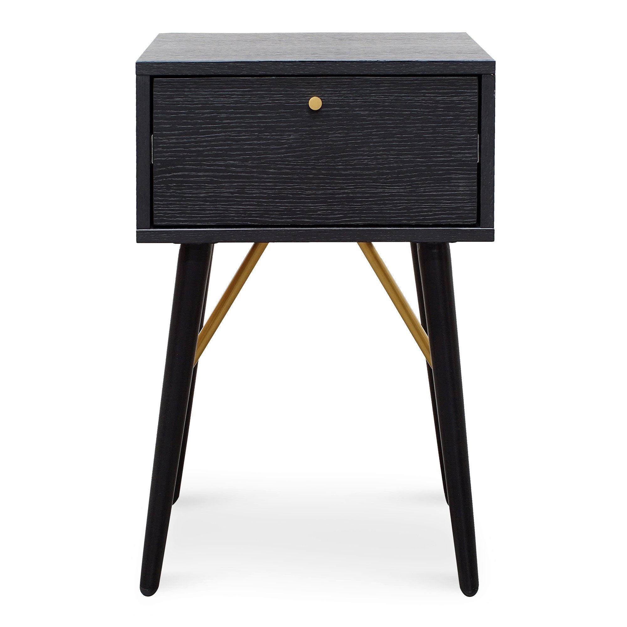 Cole Wooden Bed Side Table - Black - Bedside Tables