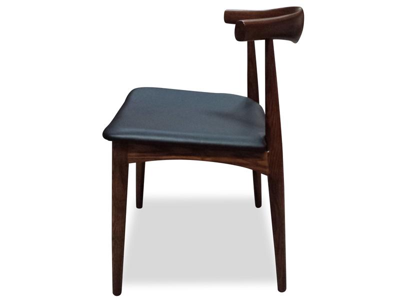 Cora Dining Chair - Dark Brown with Leather Seat - Dining Chairs