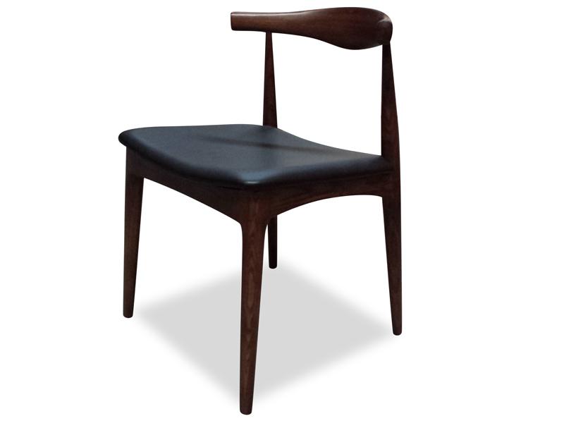 Cora Dining Chair - Dark Brown with Leather Seat - Dining Chairs