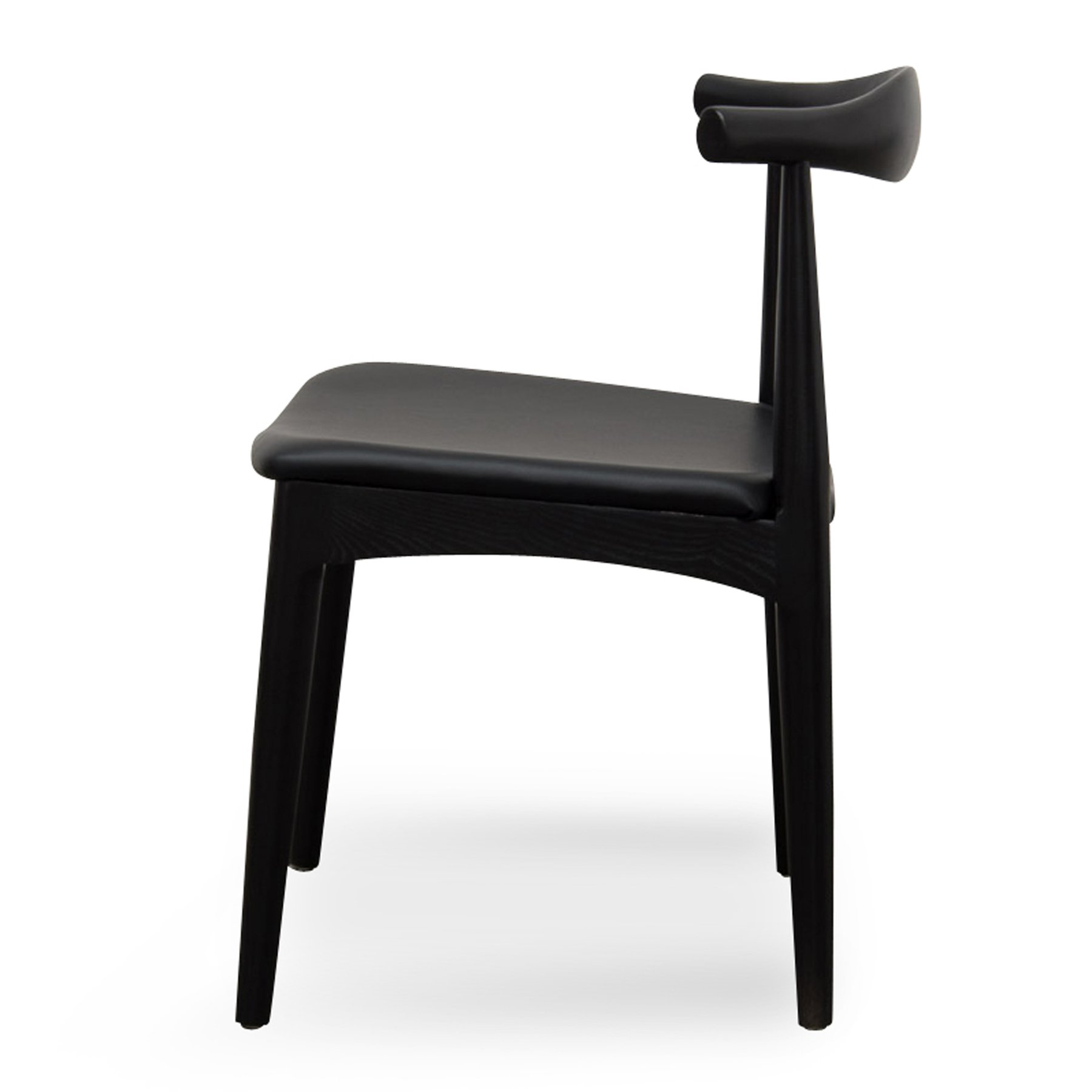 Cora Dining Chair - Full Black with Leather Seat - Dining Chairs
