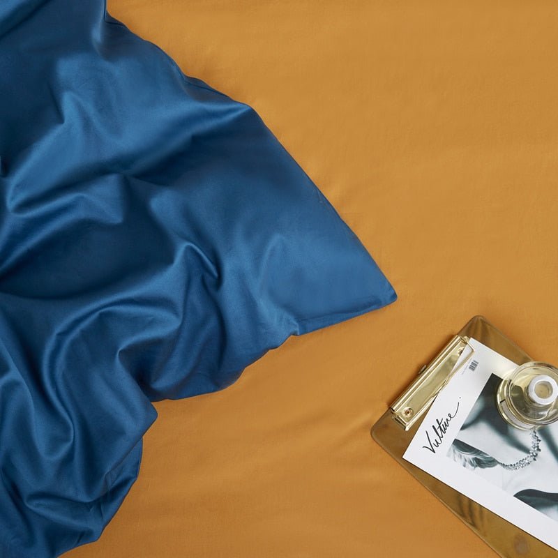 Core Egyptian Cotton Bedding Set (Marine Blue) - Duvet Covers