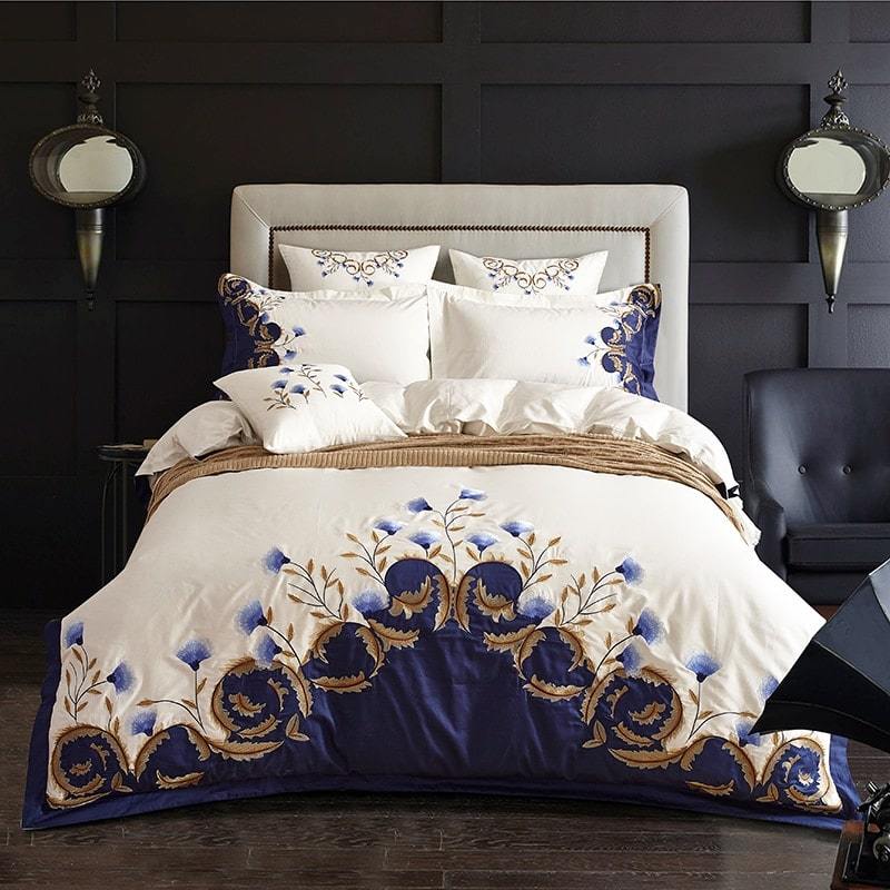 Cornflower Meadow Duvet Cover Set (Egyptian Cotton, 600 TC) - Duvet Covers