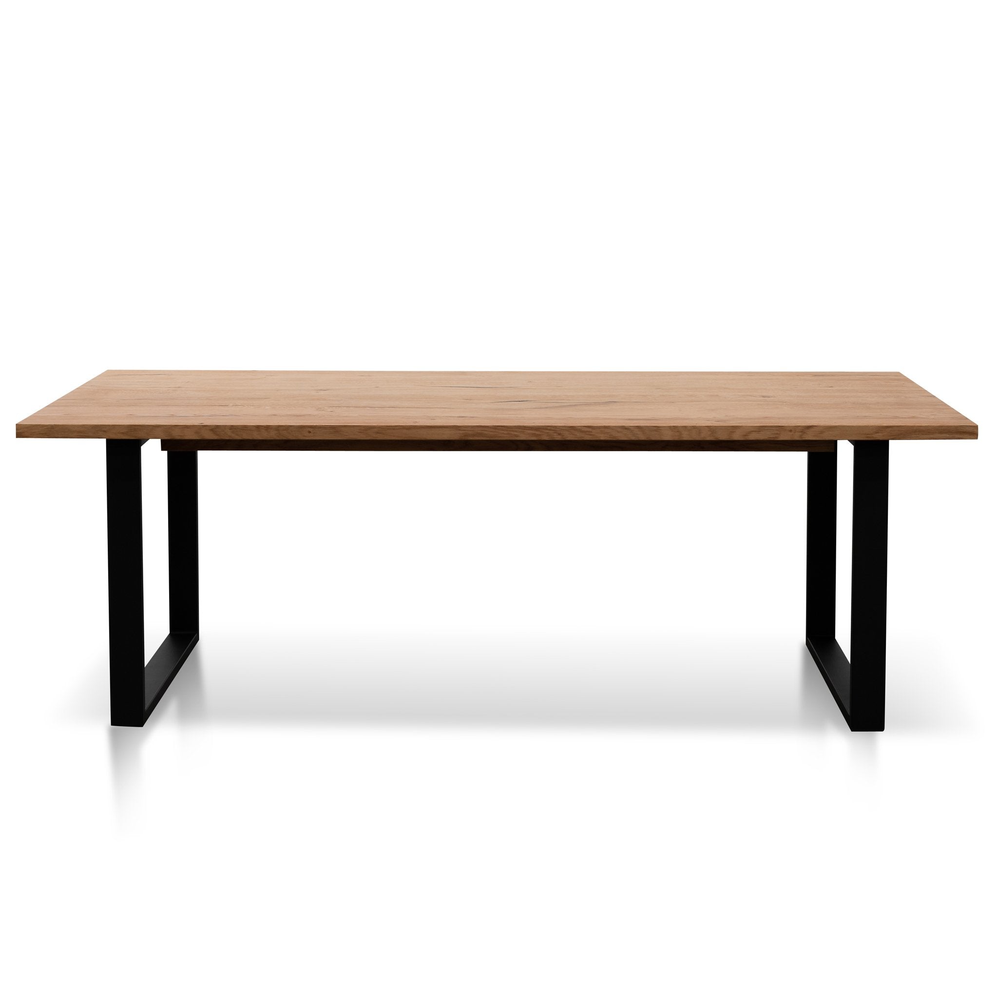 Damian 2.2m Straight Top Dining Table - Rustic Oak - Dining Tables