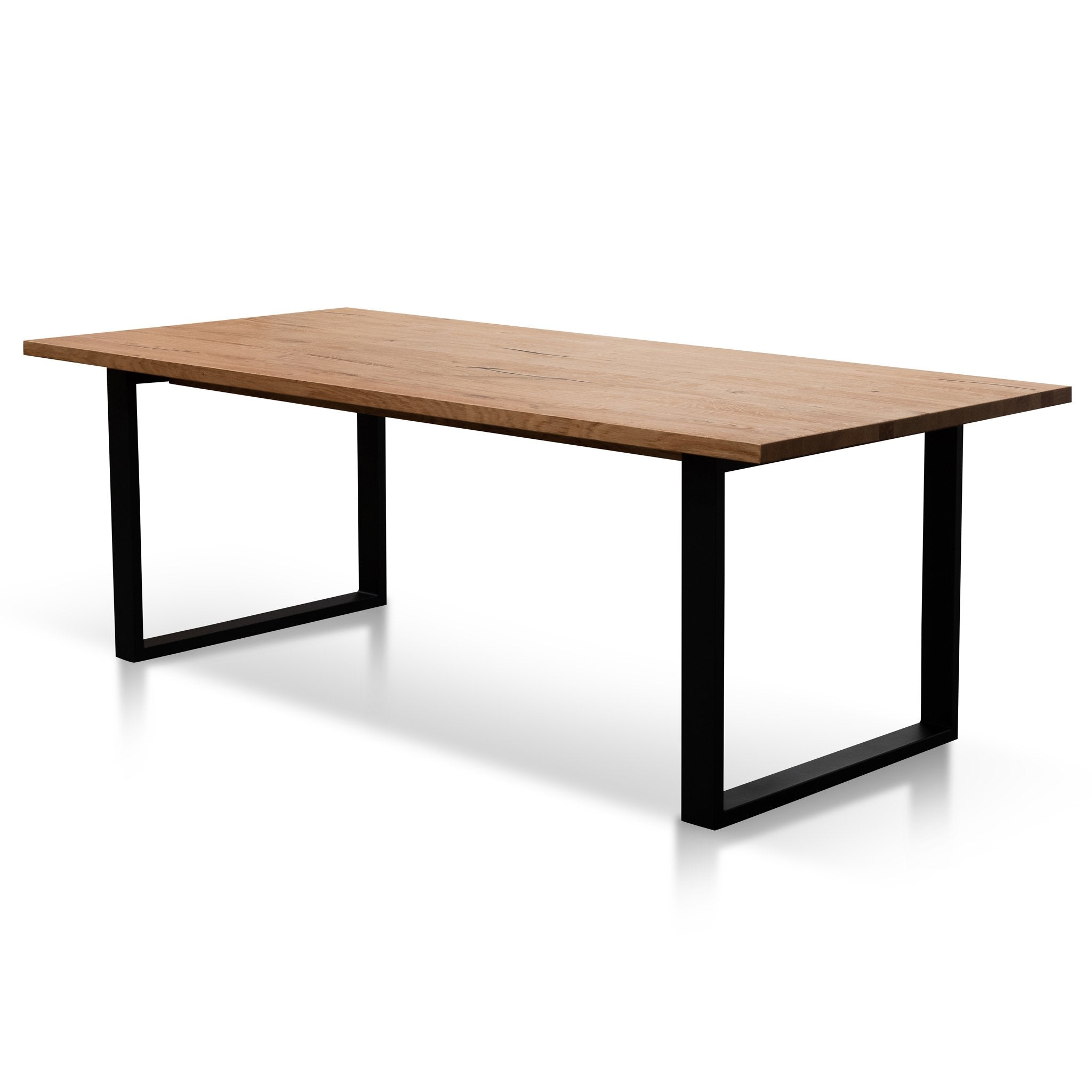 Damian 2.2m Straight Top Dining Table - Rustic Oak - Dining Tables