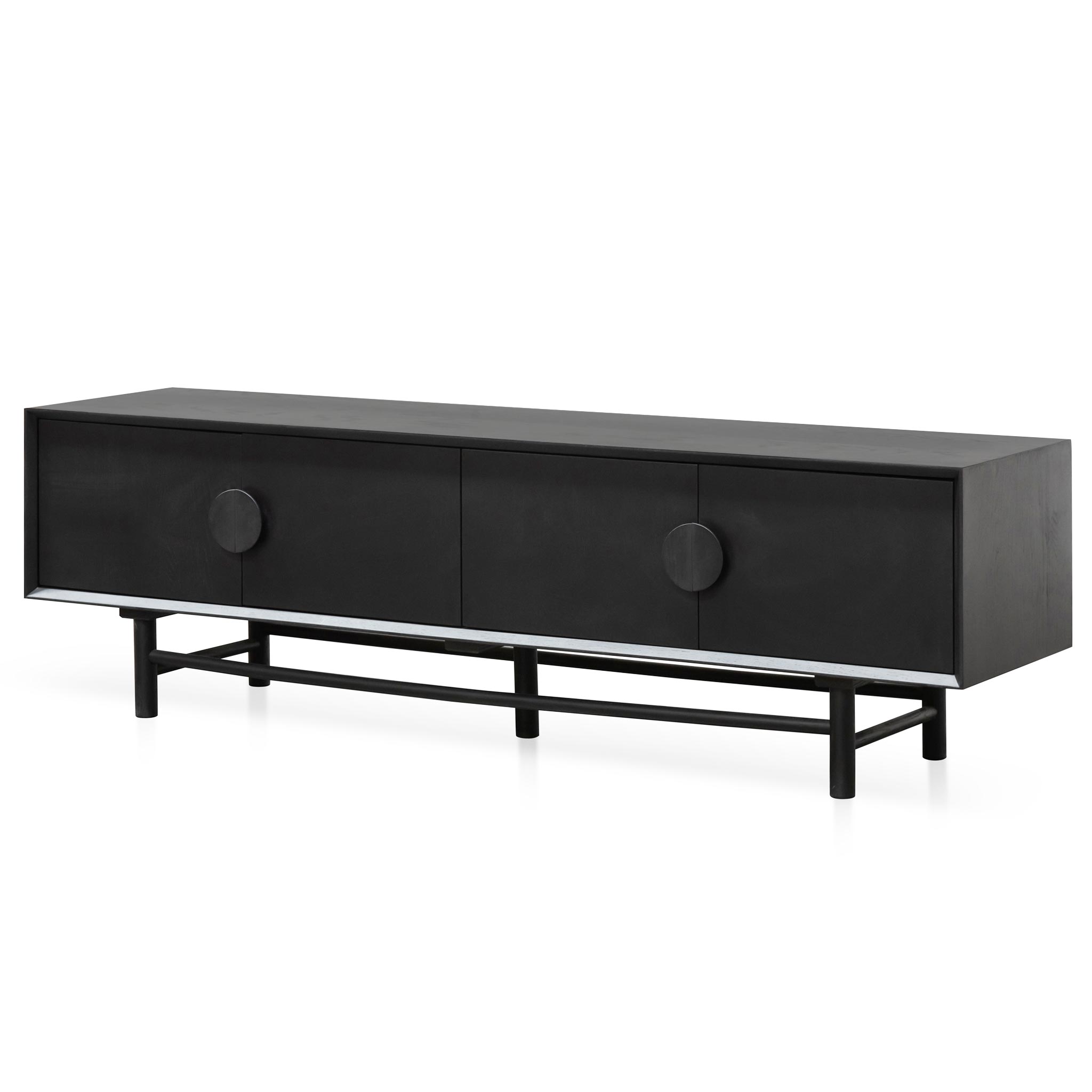 Damien Wooden TV Stand - Black - TV Units