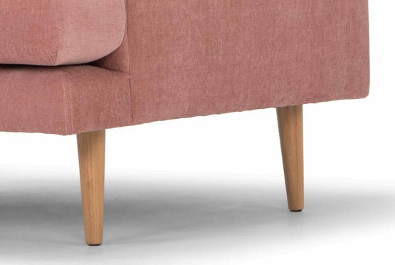 Darcy Armchair - Dusty Blush with Natural Legs - Armchairs