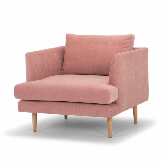Darcy Armchair - Dusty Blush with Natural Legs - Armchairs