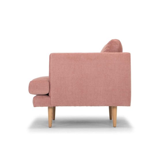 Darcy Armchair - Dusty Blush with Natural Legs - Armchairs