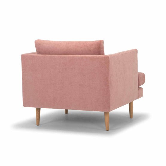 Darcy Armchair - Dusty Blush with Natural Legs - Armchairs