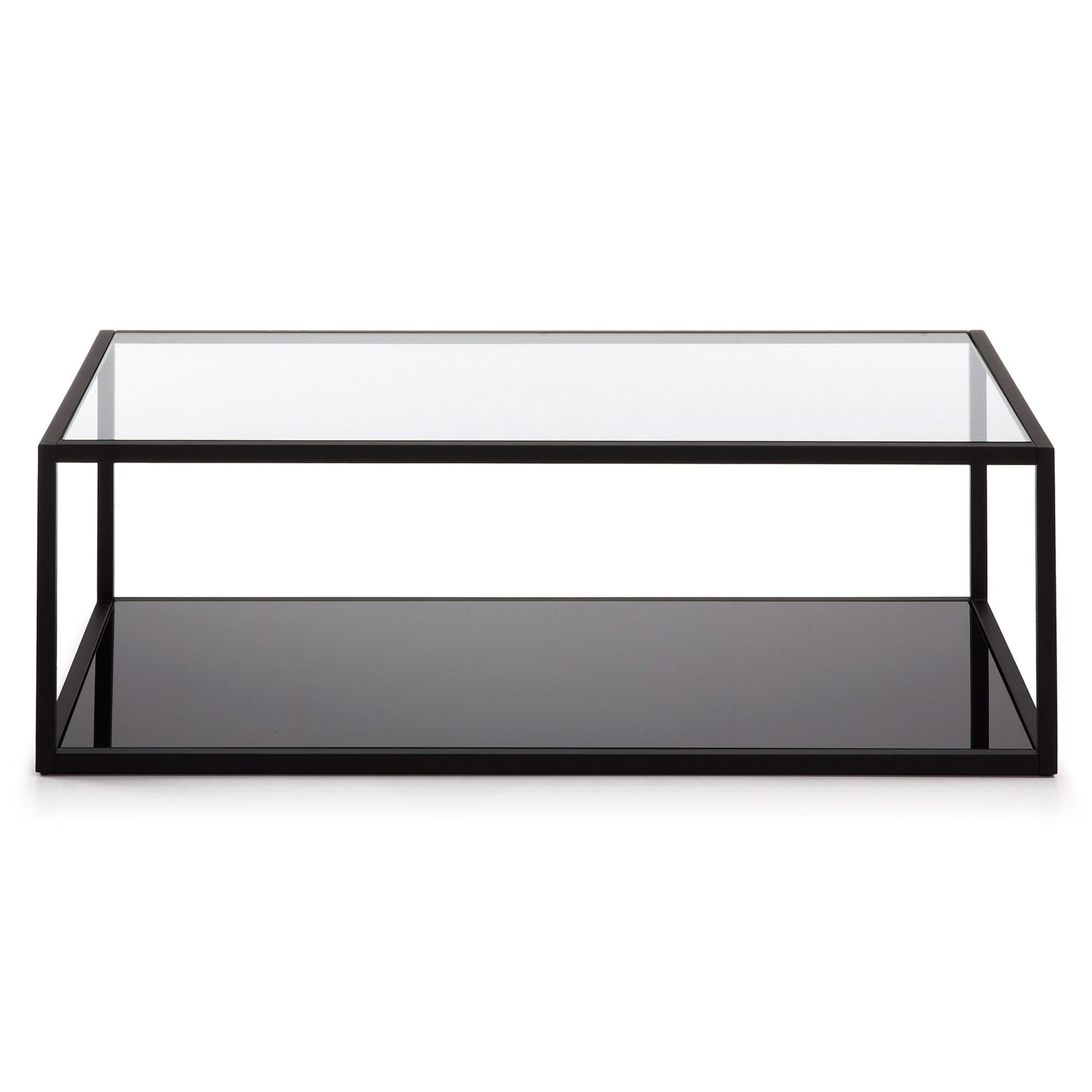 Declan Rectangular Glass Coffee Table - Black - Coffee Table