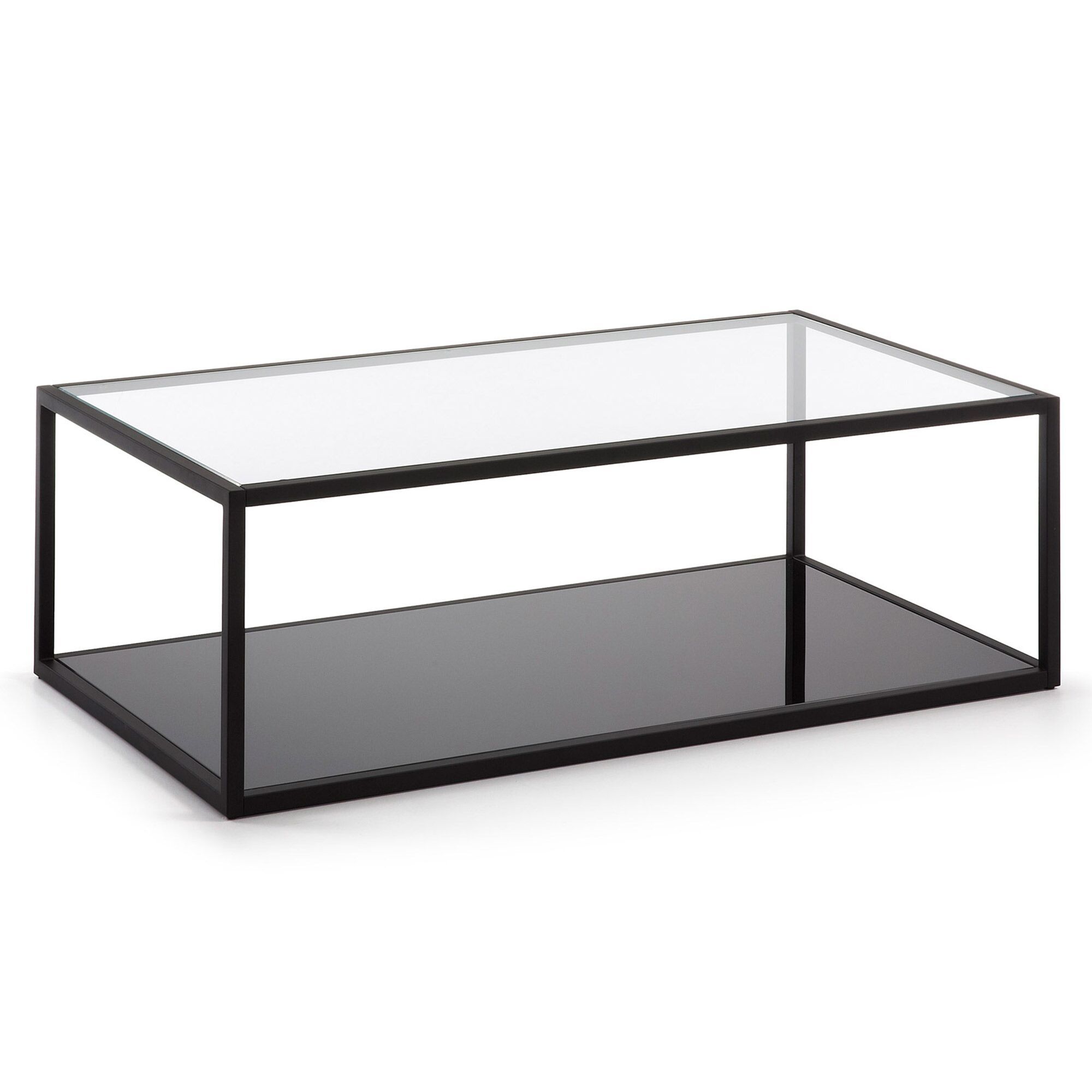 Declan Rectangular Glass Coffee Table - Black - Coffee Table