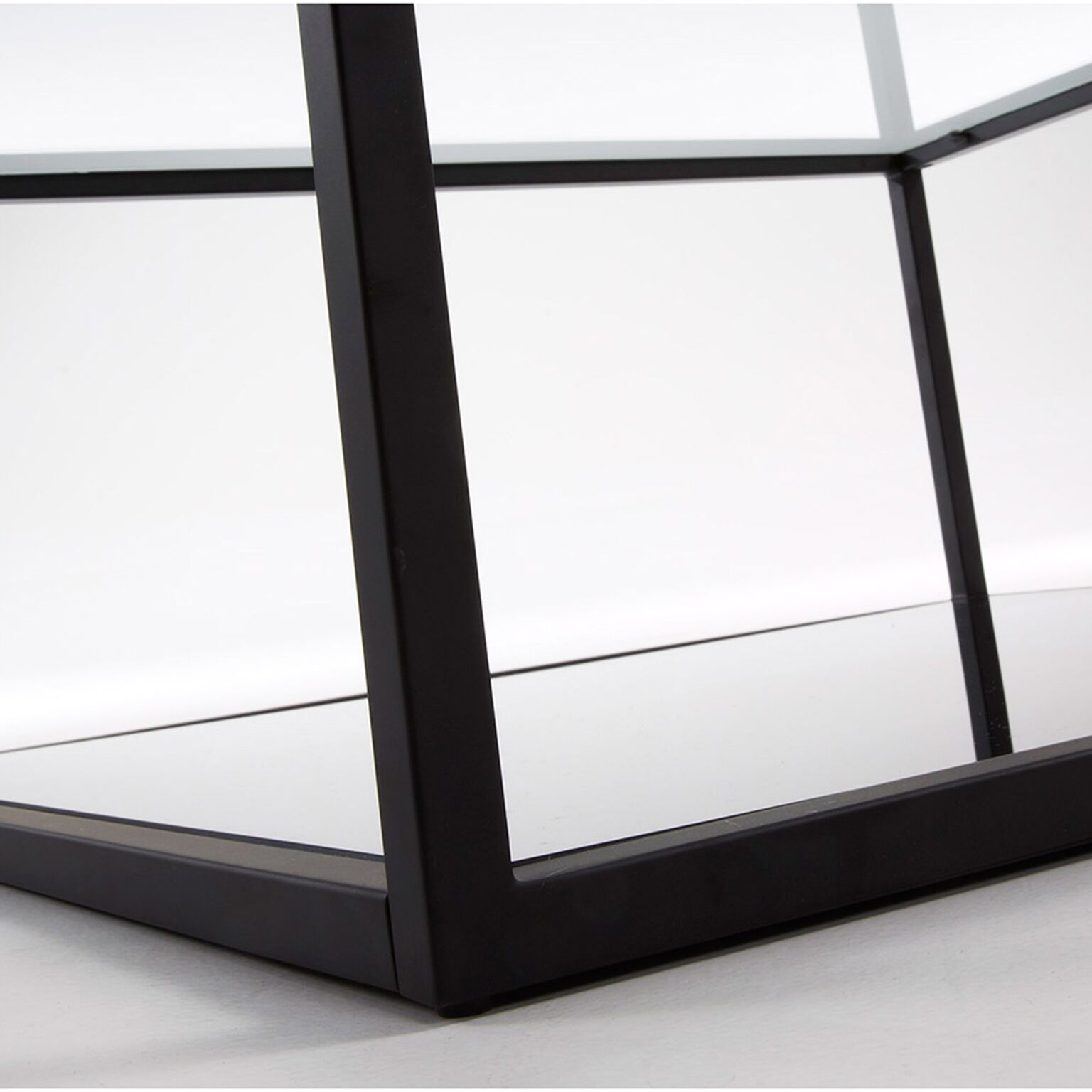 Declan Square Glass Coffee Table - Black - Coffee Table