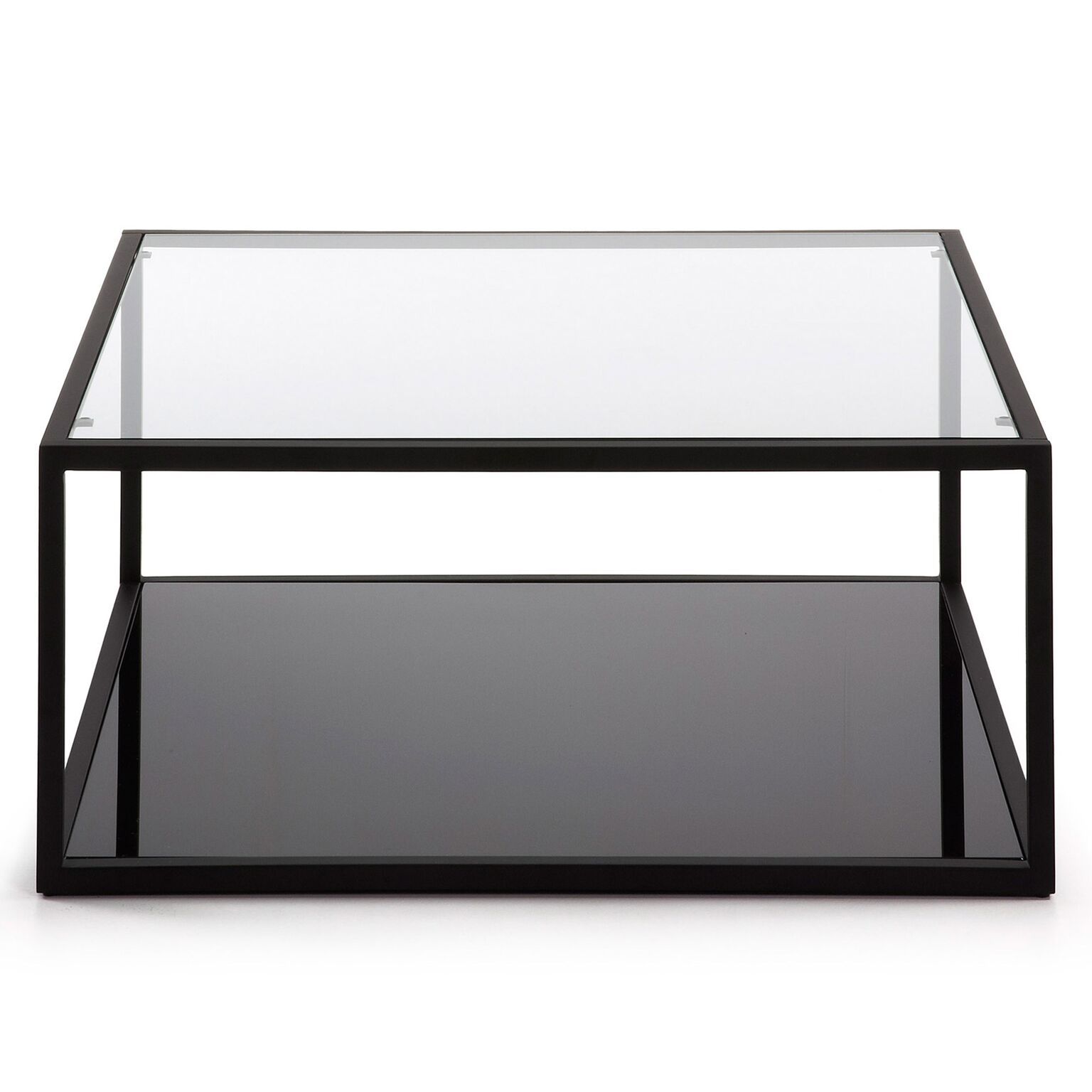 Declan Square Glass Coffee Table - Black - Coffee Table
