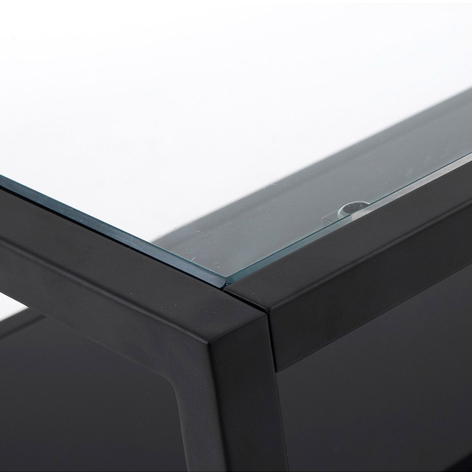 Declan Square Glass Coffee Table - Black - Coffee Table
