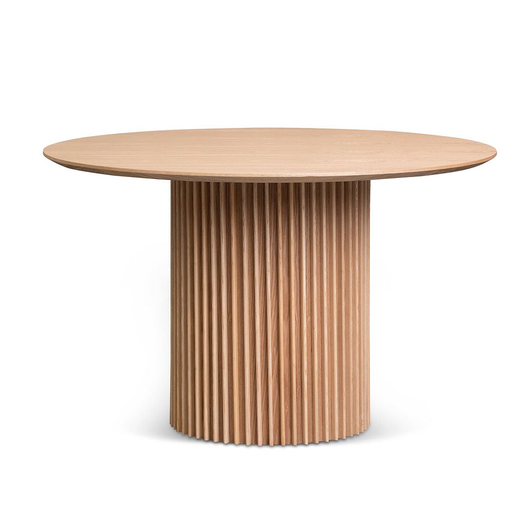 Deema 1.2m Round Wooden Dining Table - Natural - Dining Tables