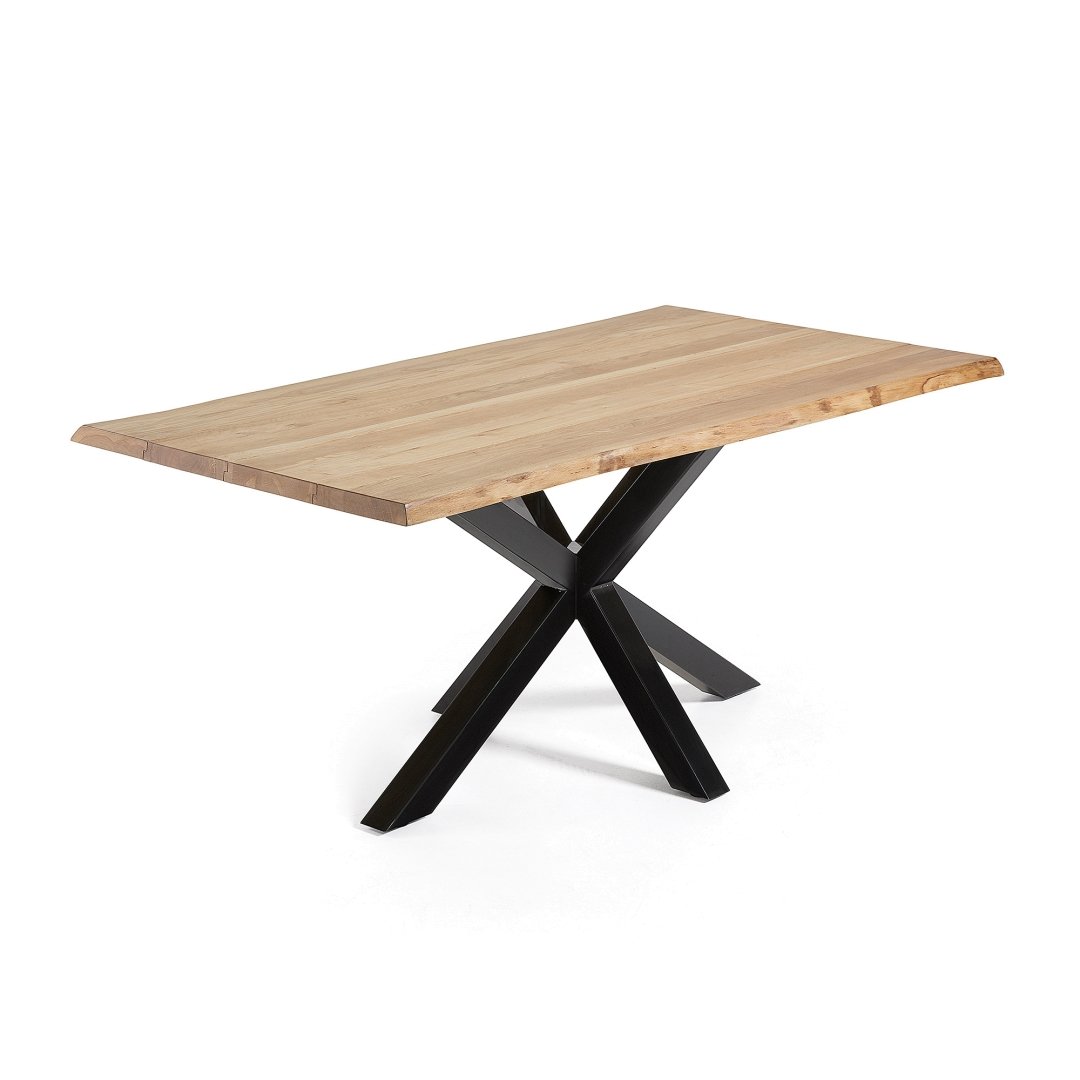Diego 1.8m Natural Oak Dining Table - Black - Dining Tables