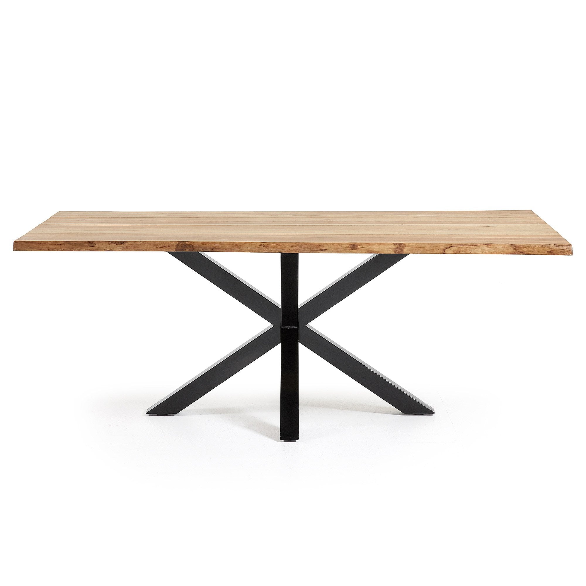 Diego 2.2m Natural Oak Dining Table - Black - Dining Tables