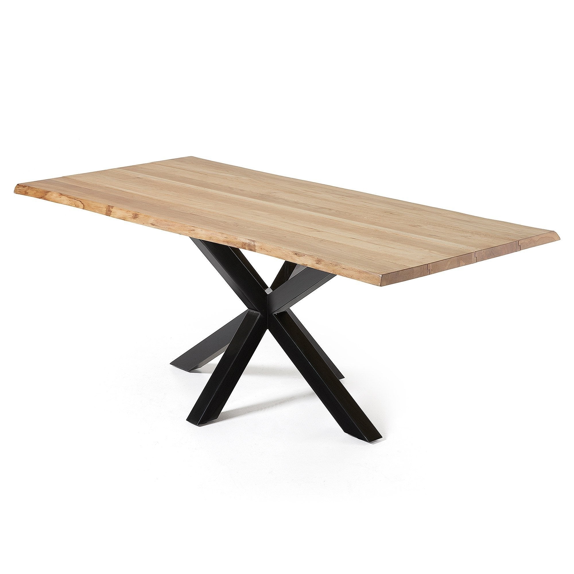 Diego 2.2m Natural Oak Dining Table - Black - Dining Tables