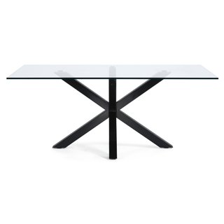 Diego 2m Glass Dining Table - Black - Dining Tables