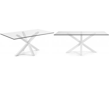 Diego 2m Glass Dining Table - White - Dining Tables