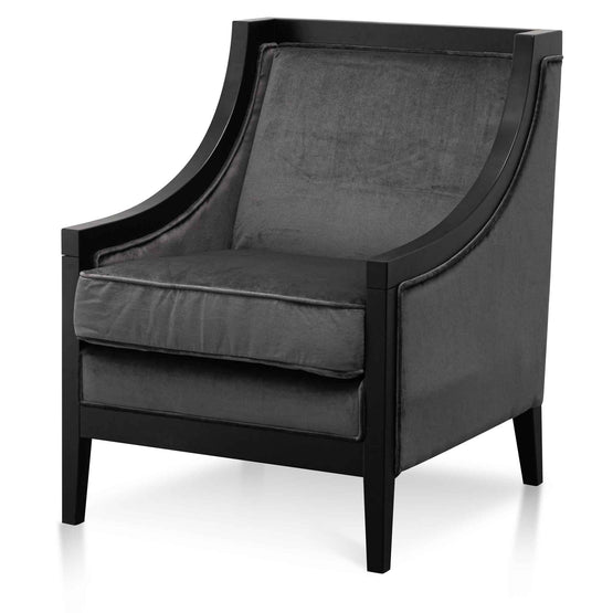 Dominic Armchair - Cosmic Grey Velvet - Armchairs