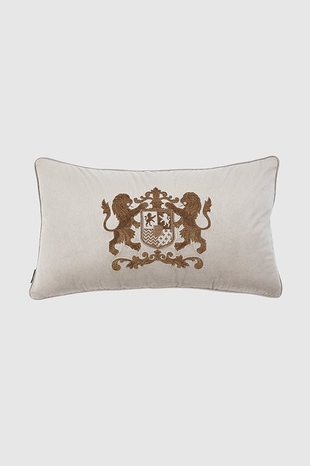 Dynasty Lumbar Pillow Cover , Beige - Pillow Covers