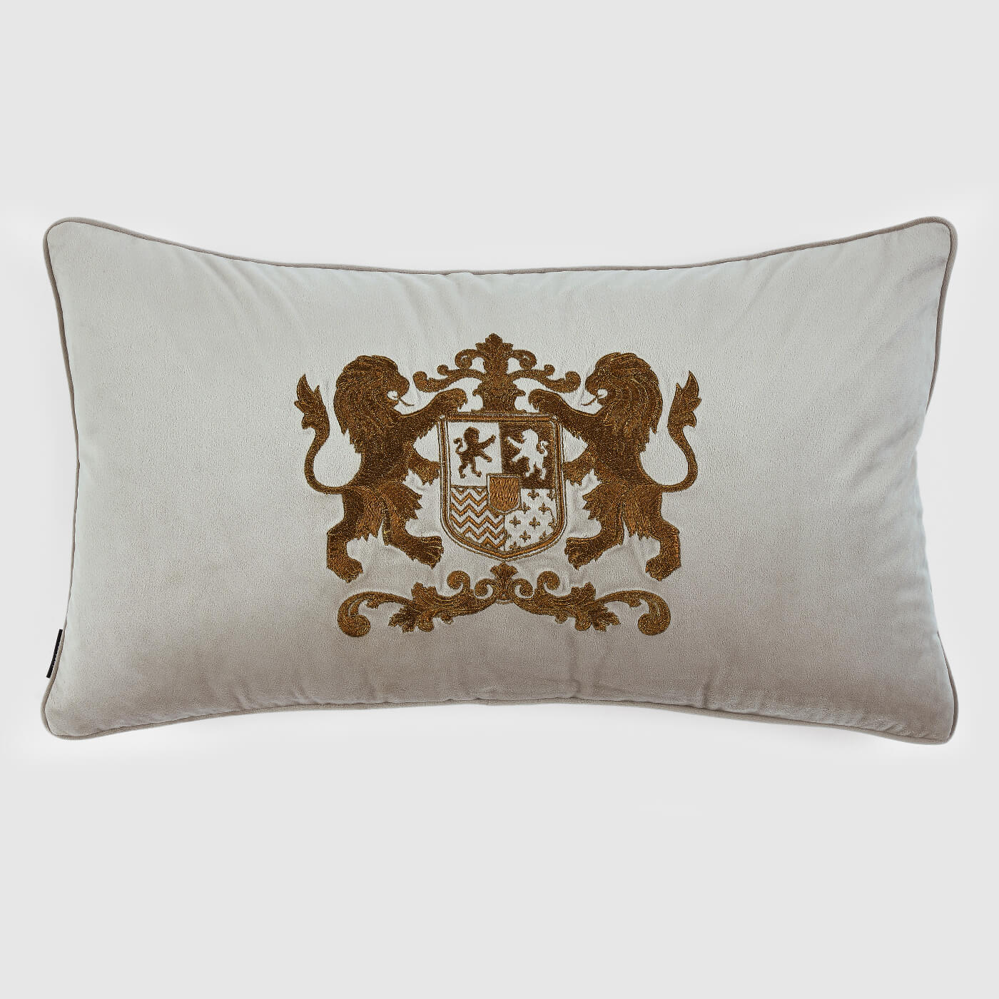 Dynasty Lumbar Pillow Cover , Beige - Pillow Covers