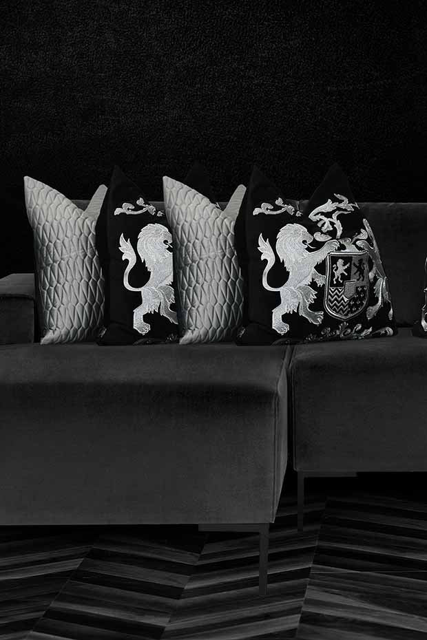 Dynasty Pillow Cover , Black - Pillow Covers