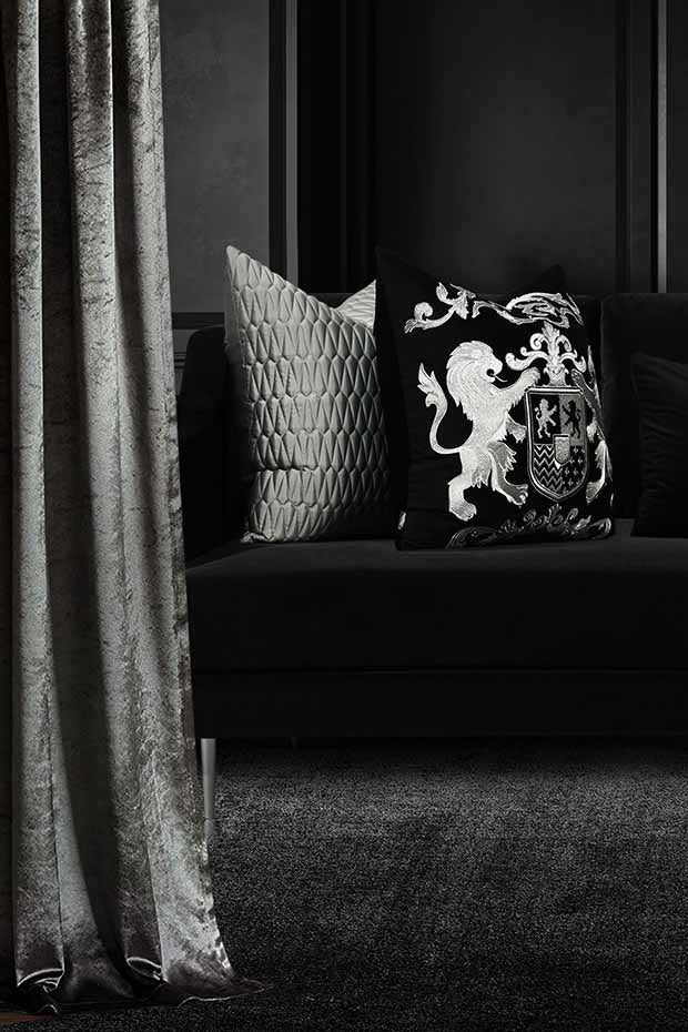 Dynasty Pillow Cover , Black - Pillow Covers