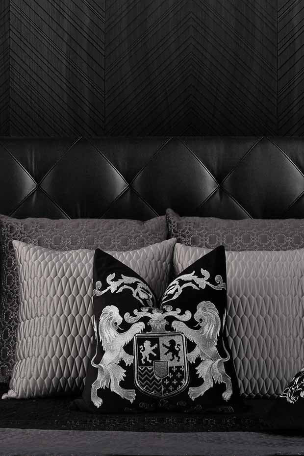 Dynasty Pillow Cover , Black - Pillow Covers
