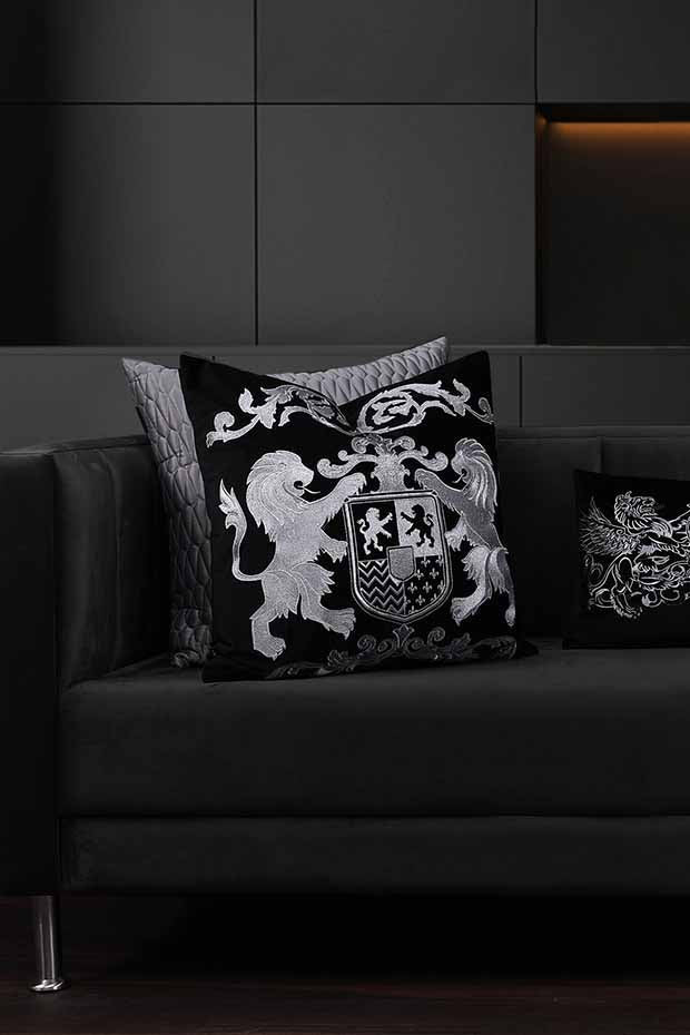Dynasty Pillow Cover , Black - Pillow Covers