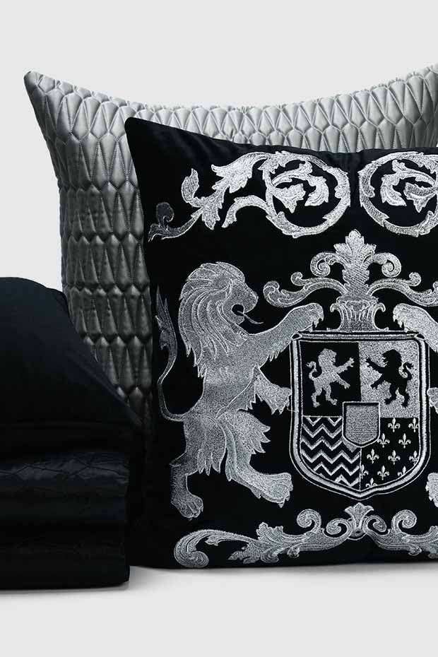 Dynasty Pillow Cover , Black - Pillow Covers
