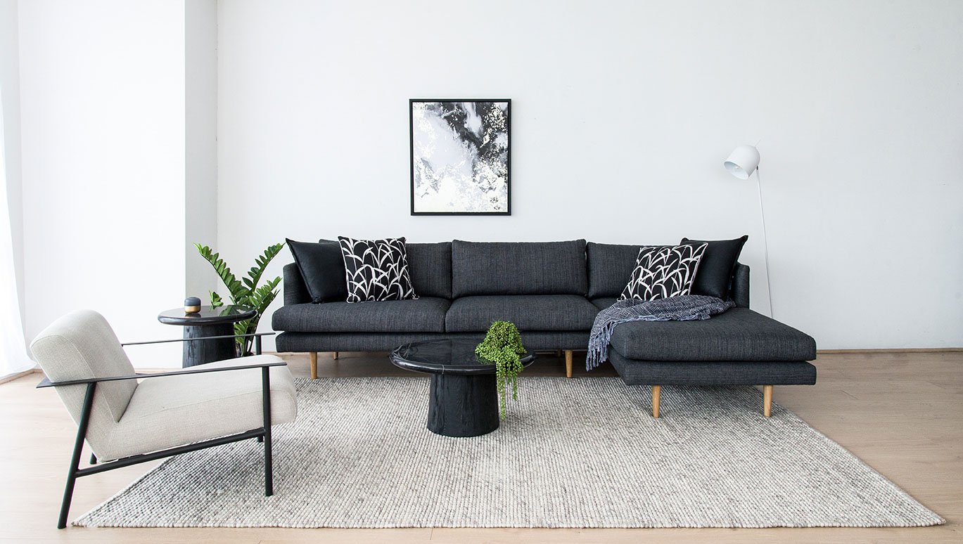 Eleanor 3S Sofa Right Chaise - Metal Grey - Sofas