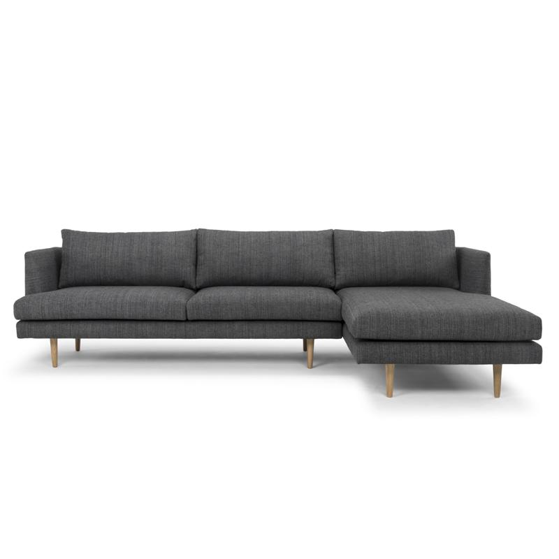 Eleanor 3S Sofa Right Chaise - Metal Grey - Sofas