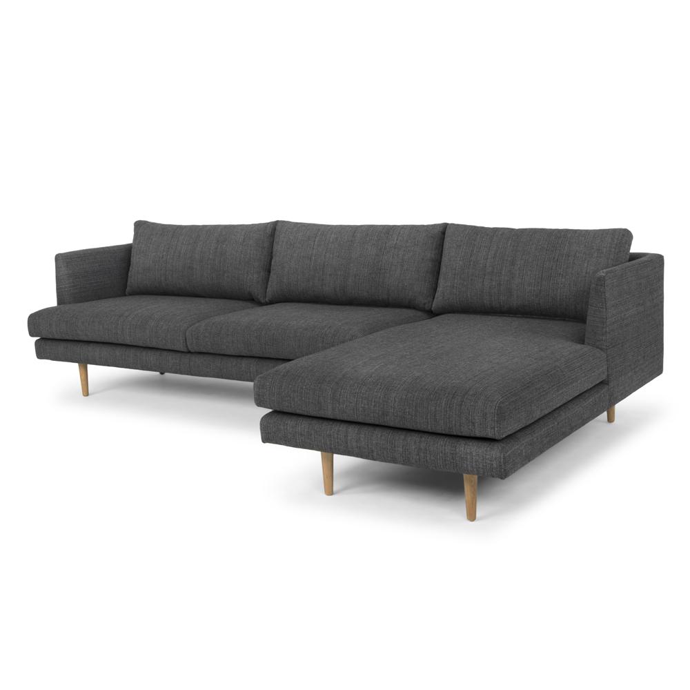 Eleanor 3S Sofa Right Chaise - Metal Grey - Sofas