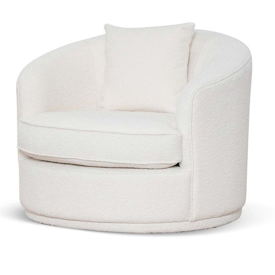 Elijah Armchair - Ivory White Boucle - Armchairs