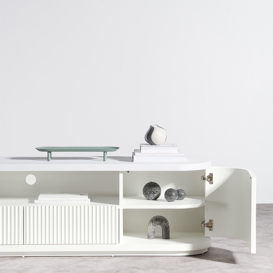 Elise Veneer Top Entertainment TV Stand - Two-Tone White - TV Units