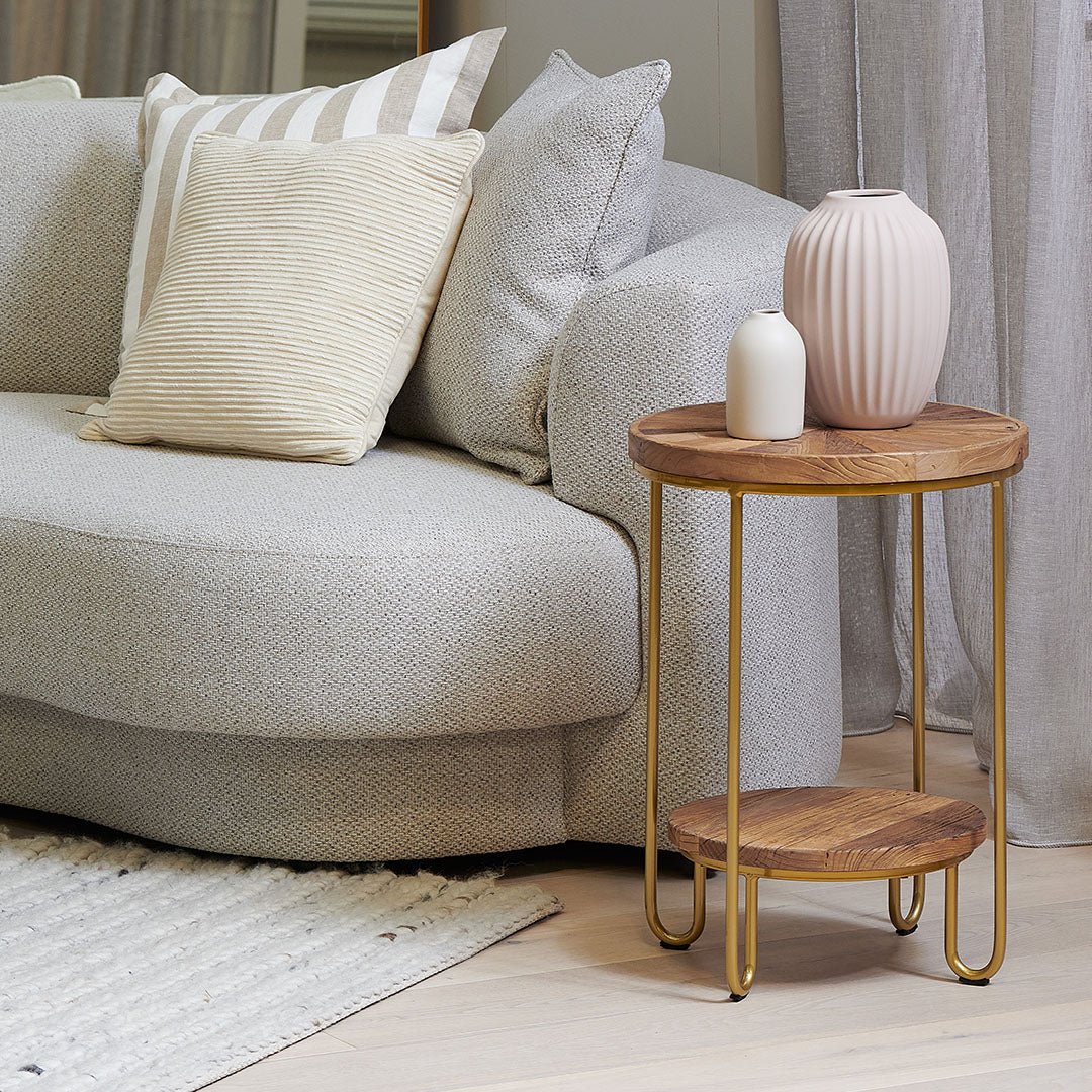 Emilia Elm Wood Side table - Natural - Bedside Tables