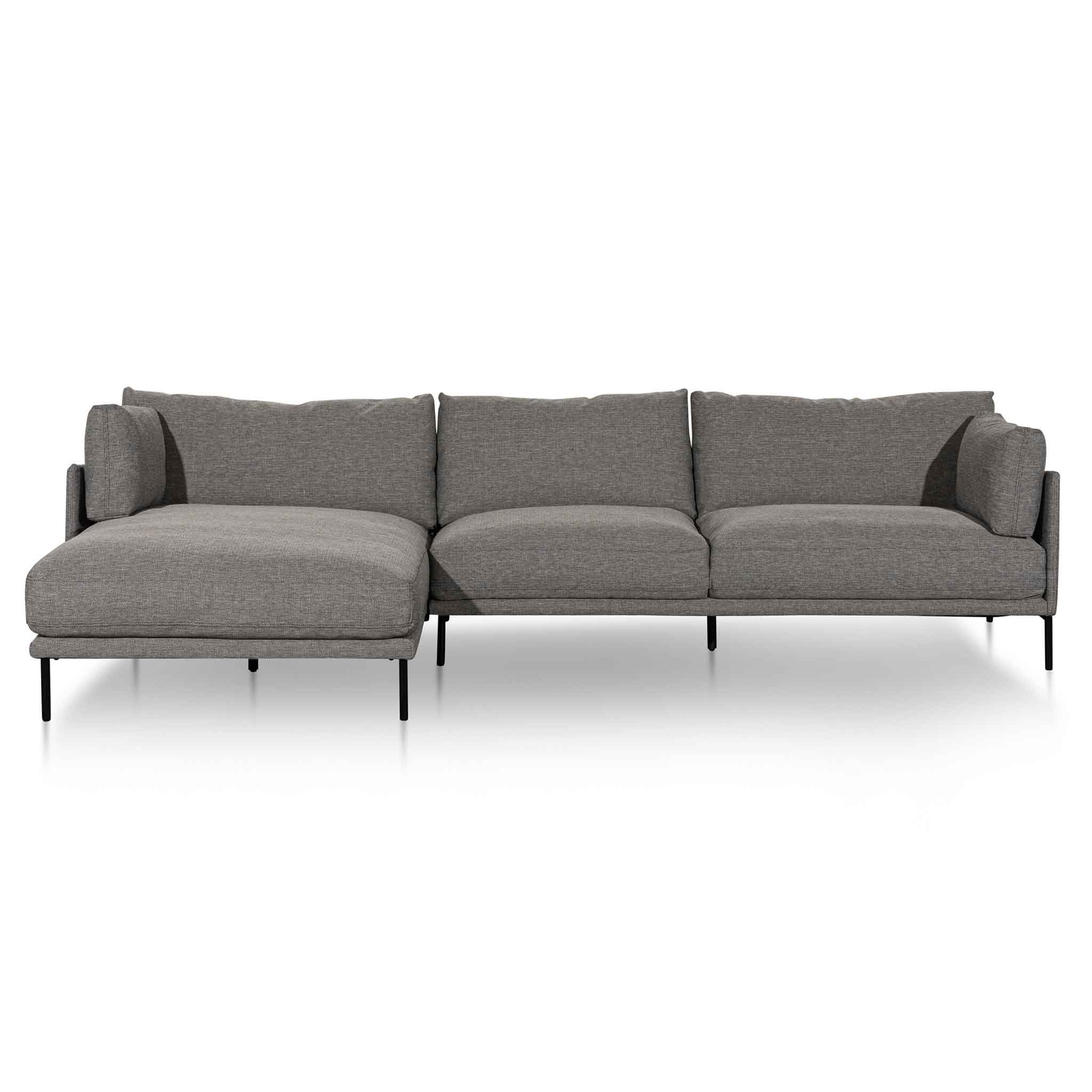 Emilis 4S Left Chaise Sofa - Graphite Grey - Sofas