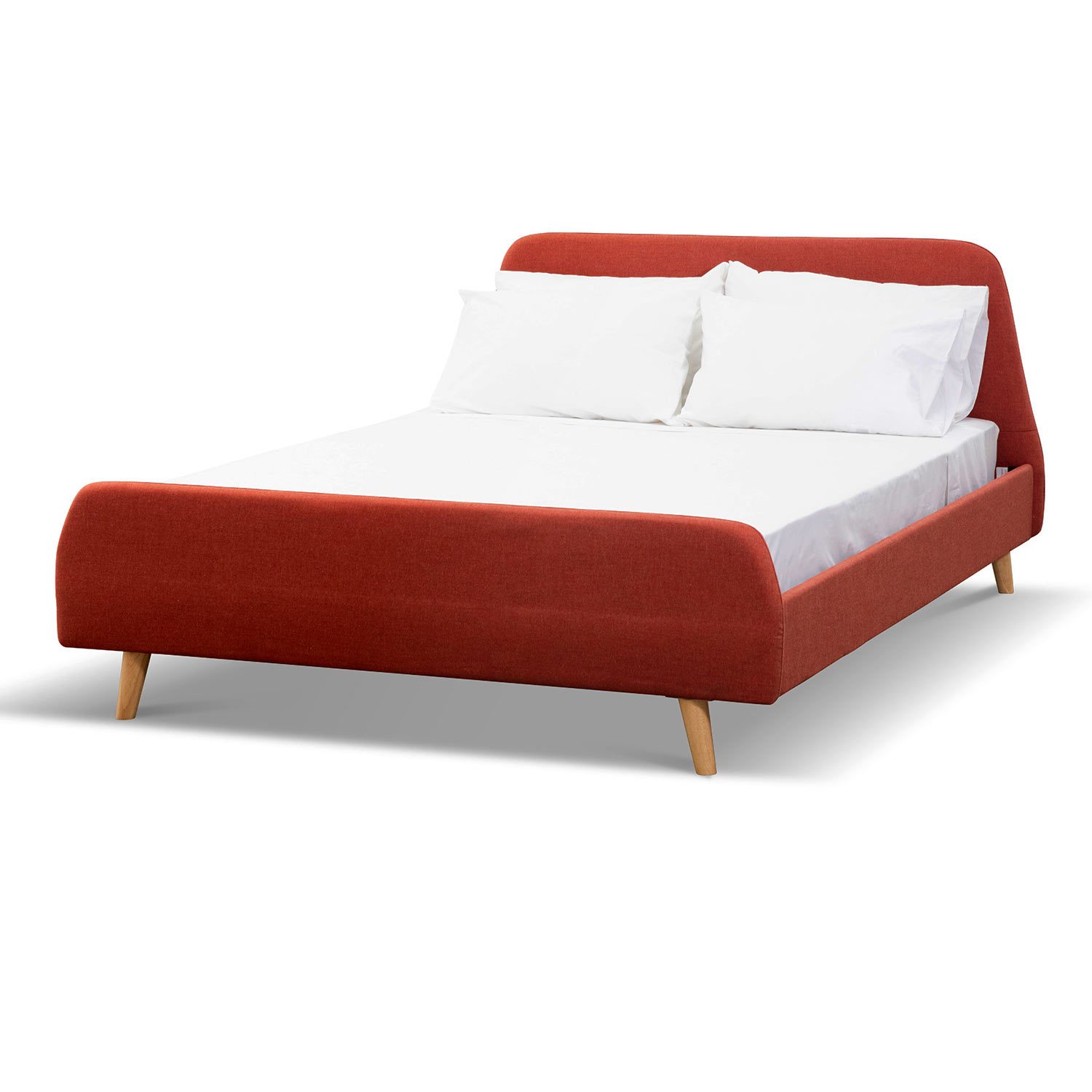 Emma Fabric Queen Bed - Blood Orange - Beds