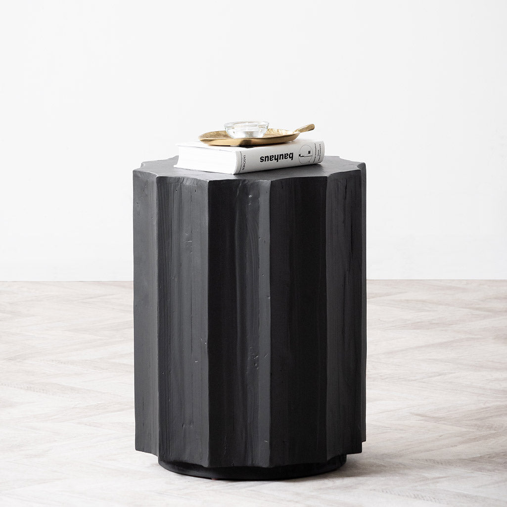Emmett Recycled Side Table - Full Black - Bedside Tables